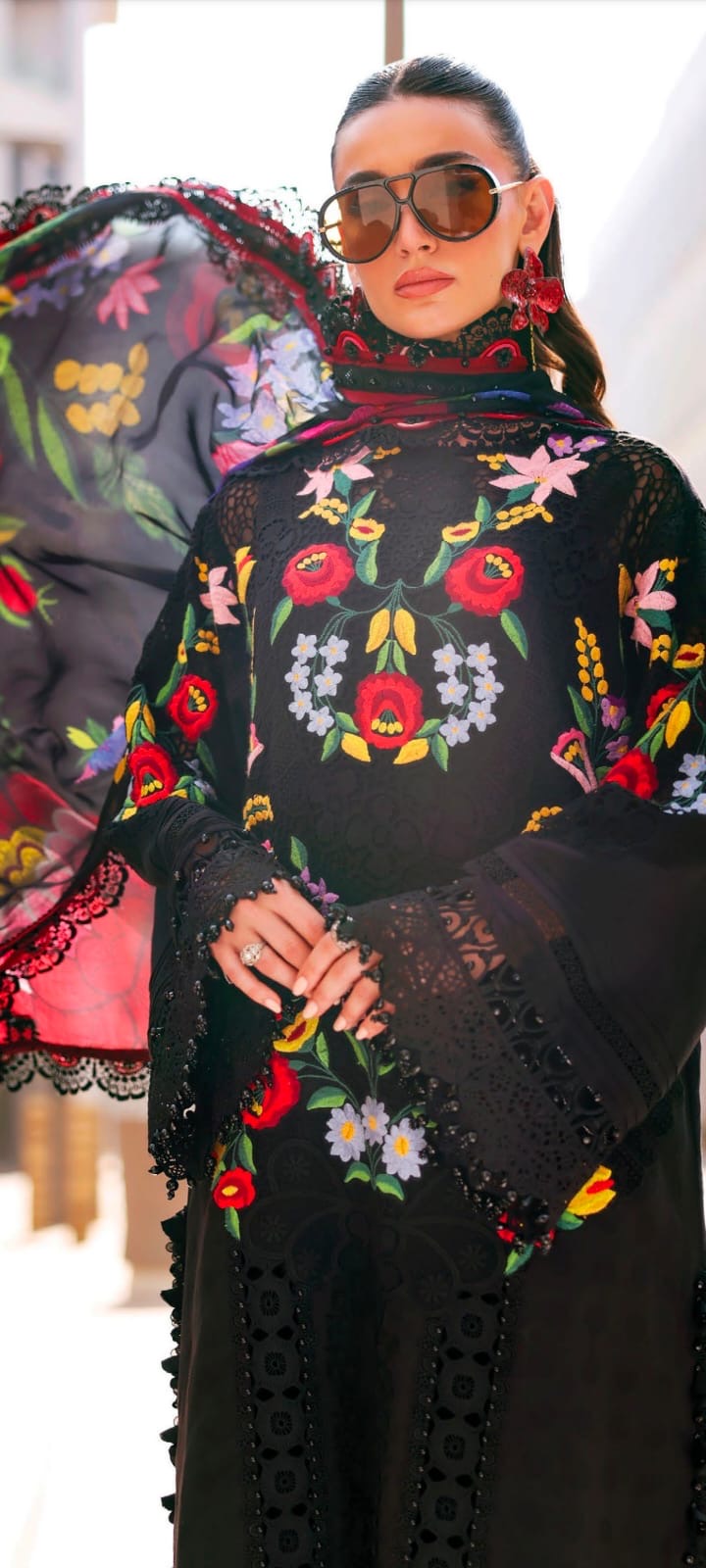 Maria b orignal stiched lawn luxury Eid collection