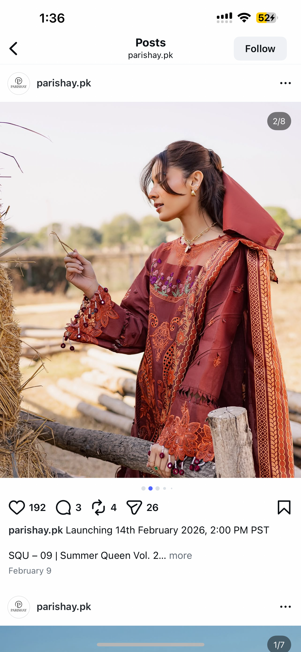 Parishay brand lawn stiched orignal