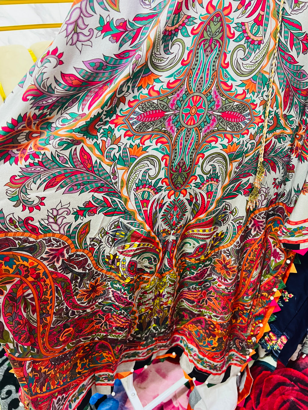 Charizma orignal 3 pc stiched suit linen fabric