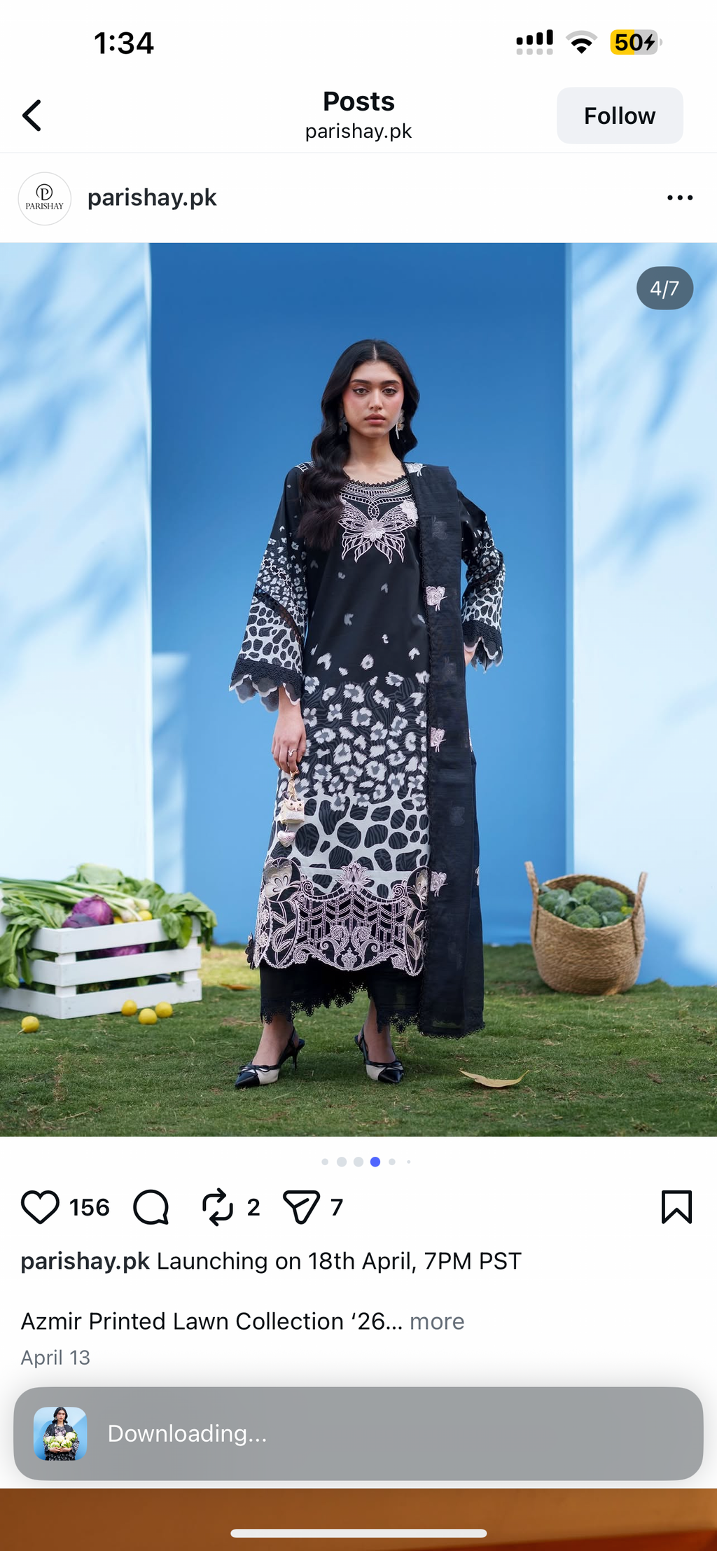 Parishay orignl lawn stiched