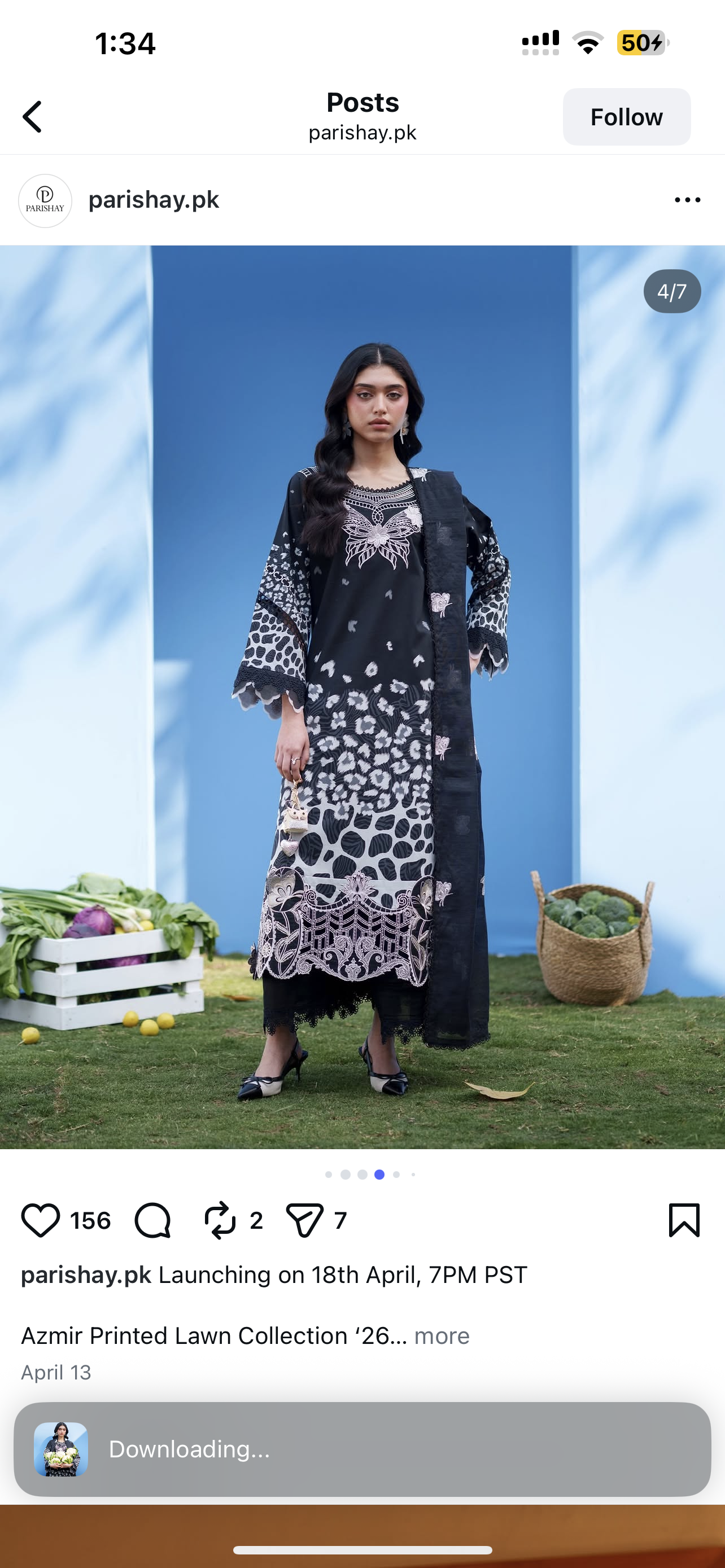 Parishay orignl lawn stiched