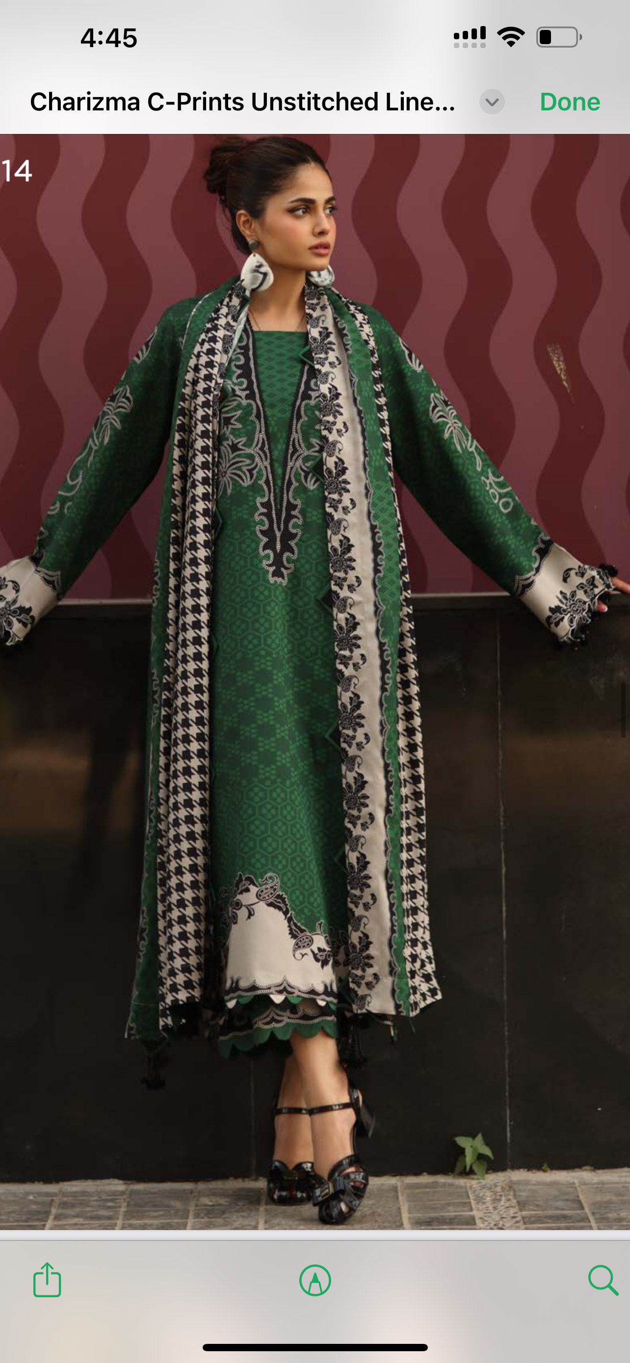 Charizma orignal stiched 3 pc linen fabric