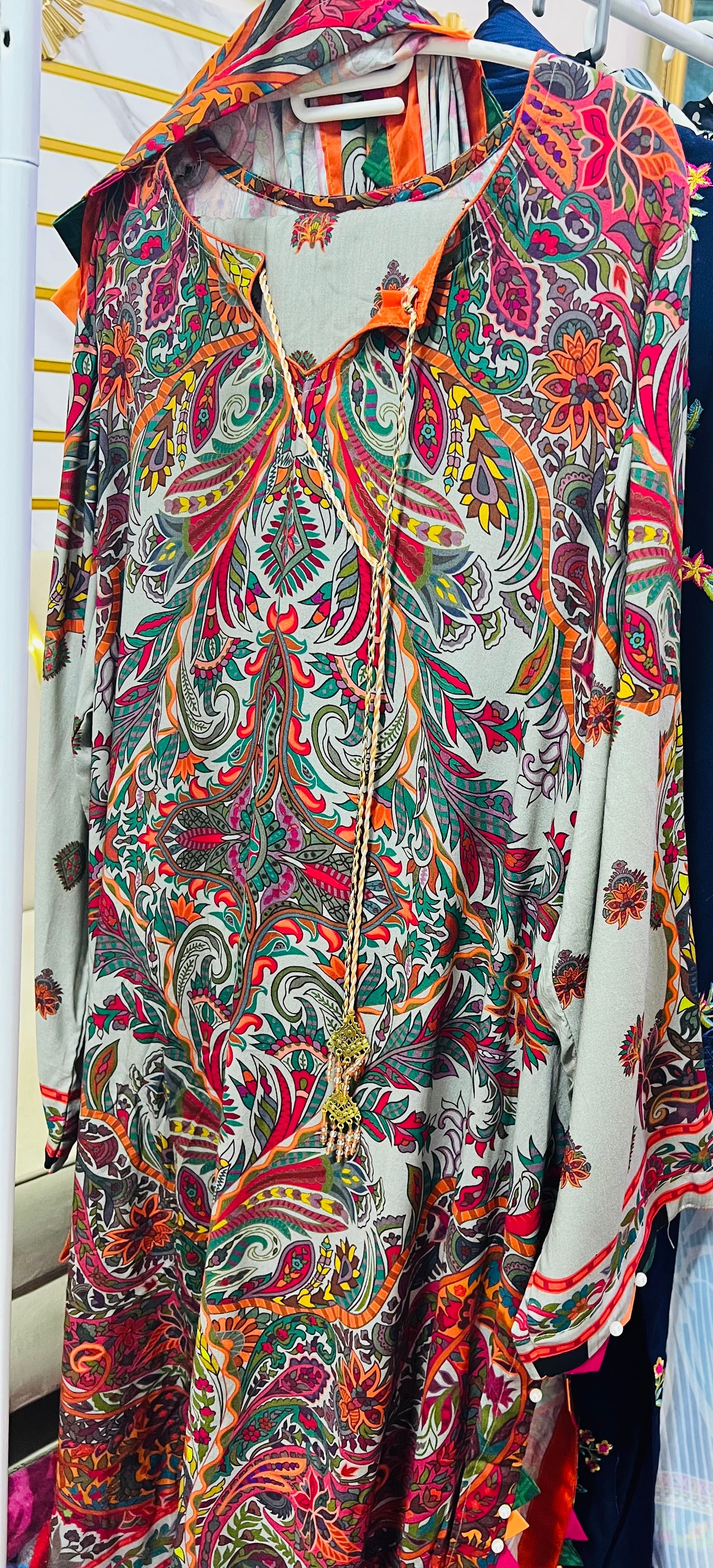 Charizma orignal 3 pc stiched suit linen fabric