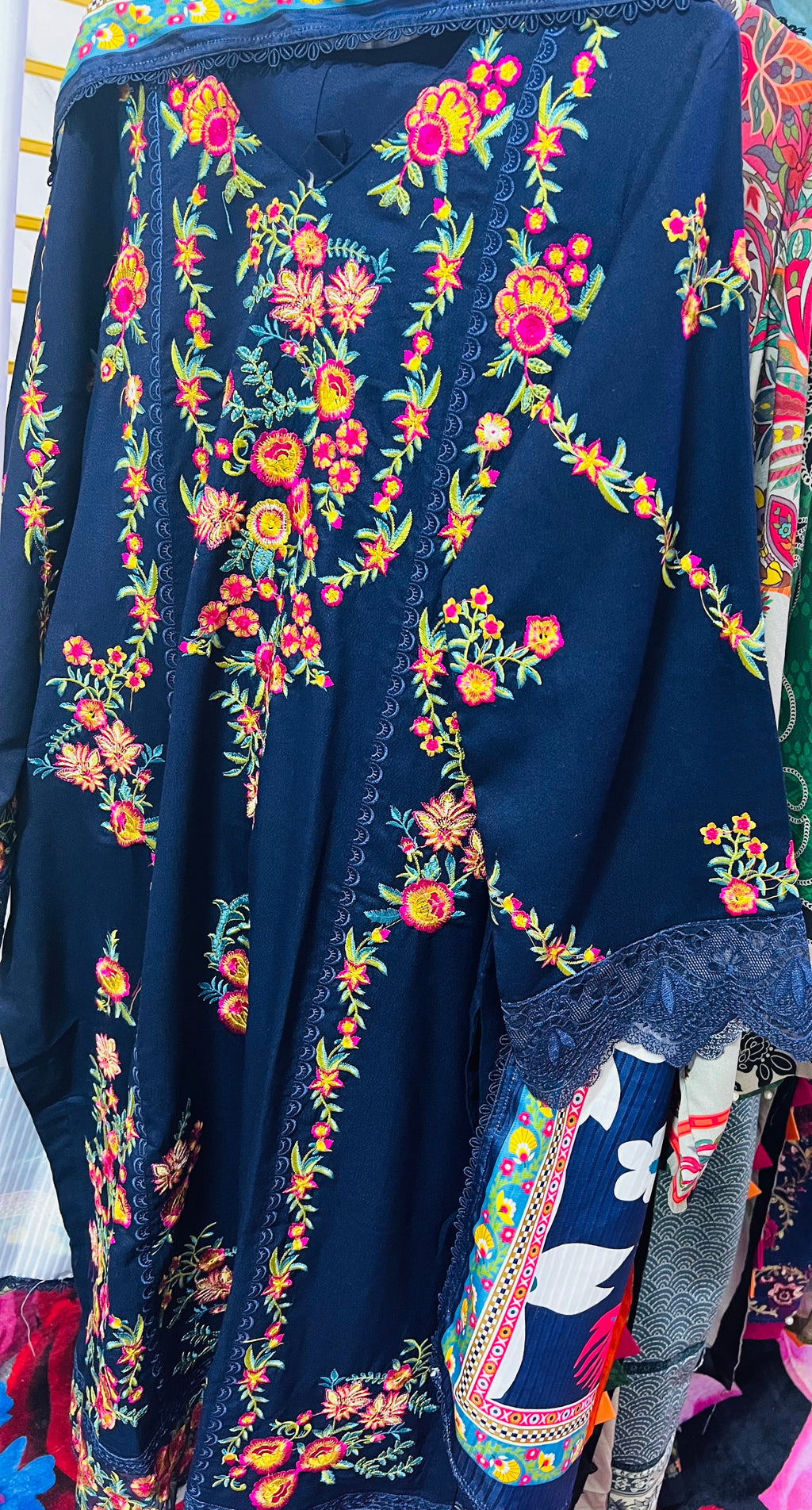 Aneelas collection stiched dhanak fabric 3 pc suit