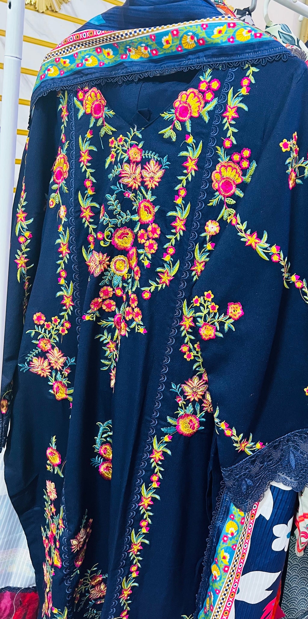 Aneelas collection stiched dhanak fabric 3 pc suit