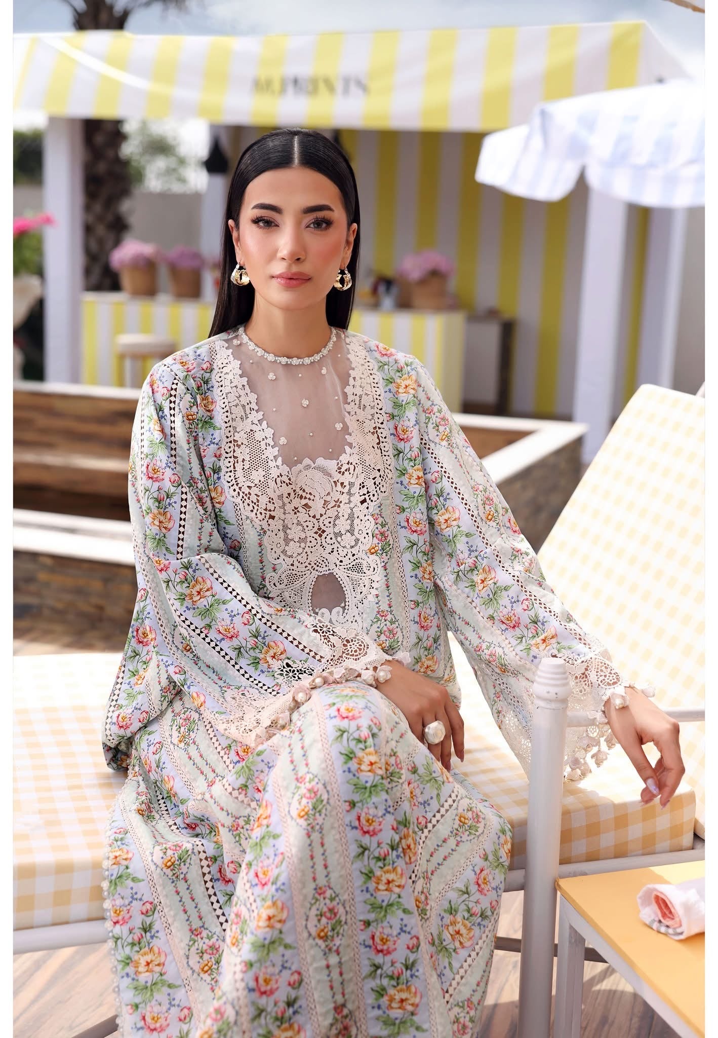 Maria b stiched lawn embroided