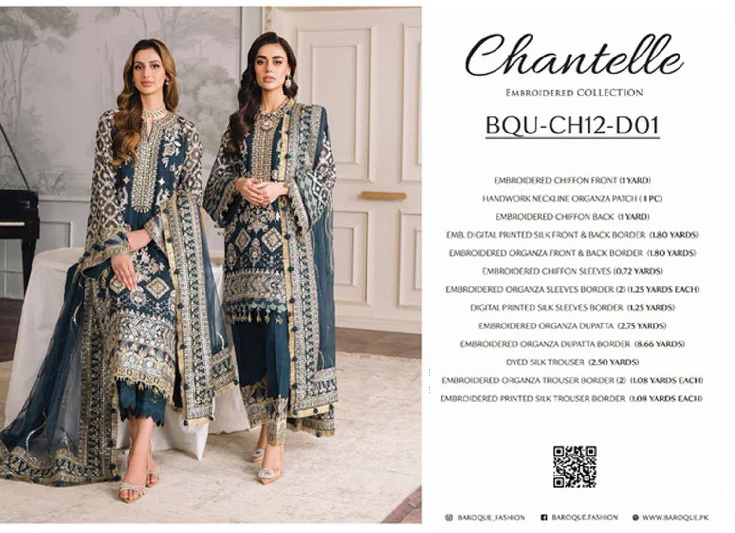 Baroque luxury chiffon