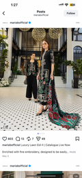 Maria b stiched luxury lawn master replica