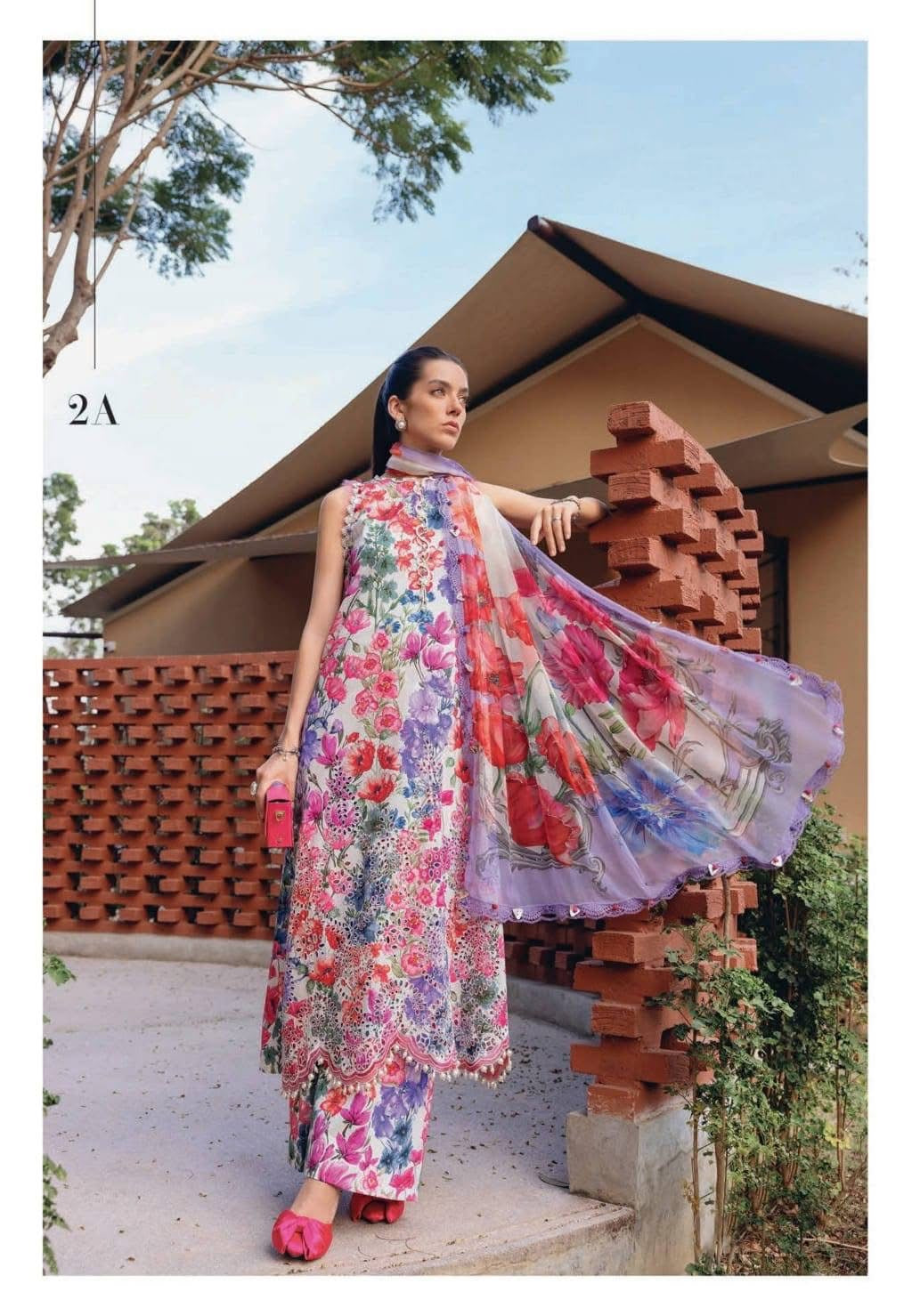 Maria b stiched lawn embroided