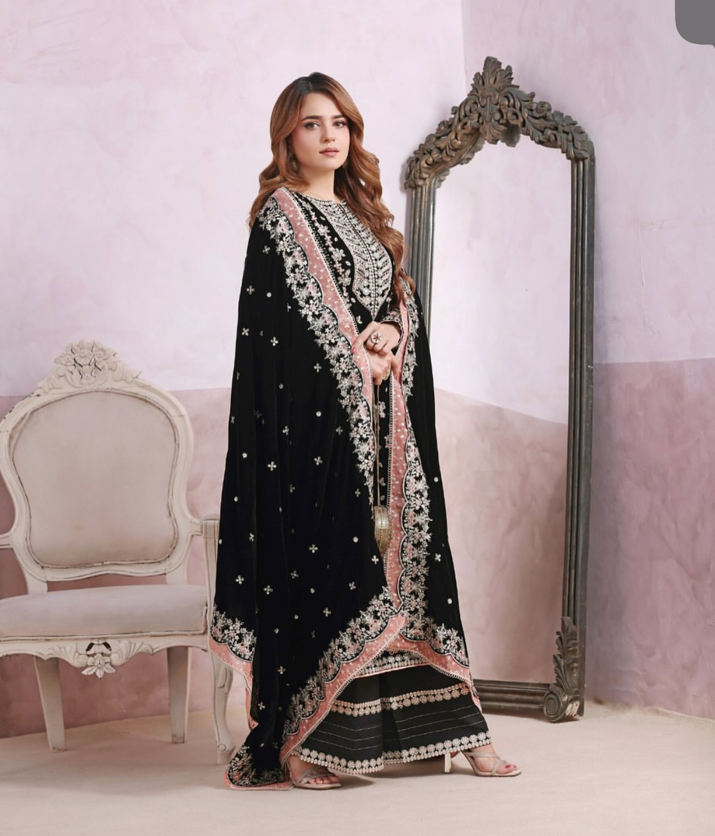 Aneelas collection stiched welvet